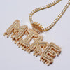 Crowned Drip Letter Name Necklace