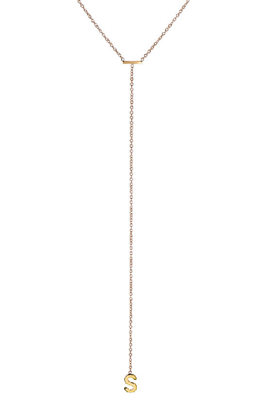 Initial Lariat Necklace Bijoux by Danielle Holmes